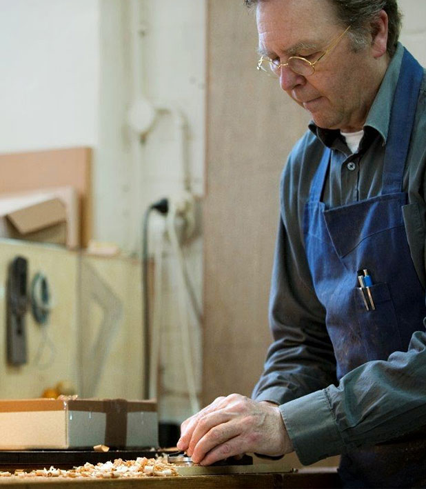 Jan Kalsbeek in his workshop